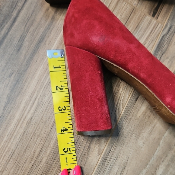 Coach Ophelia Red Burgandy Heeled Shoes with Suede Finish - Picture 16 of 17